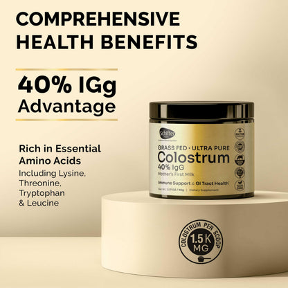 Premium Colostrum Supplement Highest IgG for Gut Health, Immune Support & Recovery Superfood, Anti-Age - Pure Grass-Fed Bovine Colostrum Powder