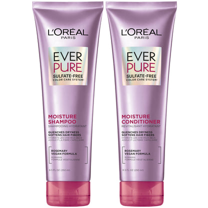 L'Oreal Paris Moisture Sulfate Free Shampoo and Conditioner Set, Hair Care for Color-Treated Hair