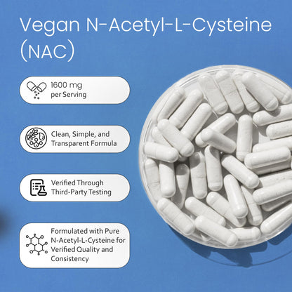 NaturaLife Labs N-Acetyl-L-Cysteine (NAC) 1600 mg – 100 Capsules, Non-GMO & Gluten-Free (2 Pack) (2)