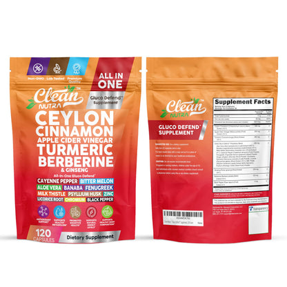 Ceylon Cinnamon Capsules + Apple Cider Vinegar Turmeric Supplement Ginseng Cayenne Pepper Bitter Melon Aloe Vera Fenugreek Milk Thistle Chromium