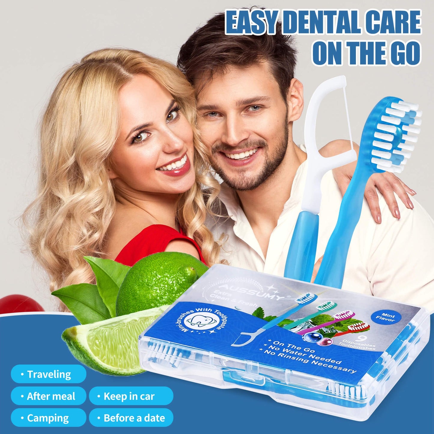 36 Pack Mini Disposable Toothbrushes – 5-in-1 Prepasted Travel Toothbrush with Toothpaste Floss & Pick for Hotel Camping Flight Car Guest Use
