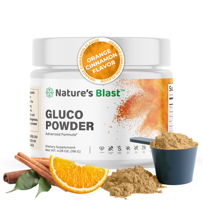 NATURES BLAST Gluco-Powder with White Mulberry Extract & Ceylon Cinnamon - Organic Metabolic Wellness Blend for Energy & Vitality, 1 Bottle