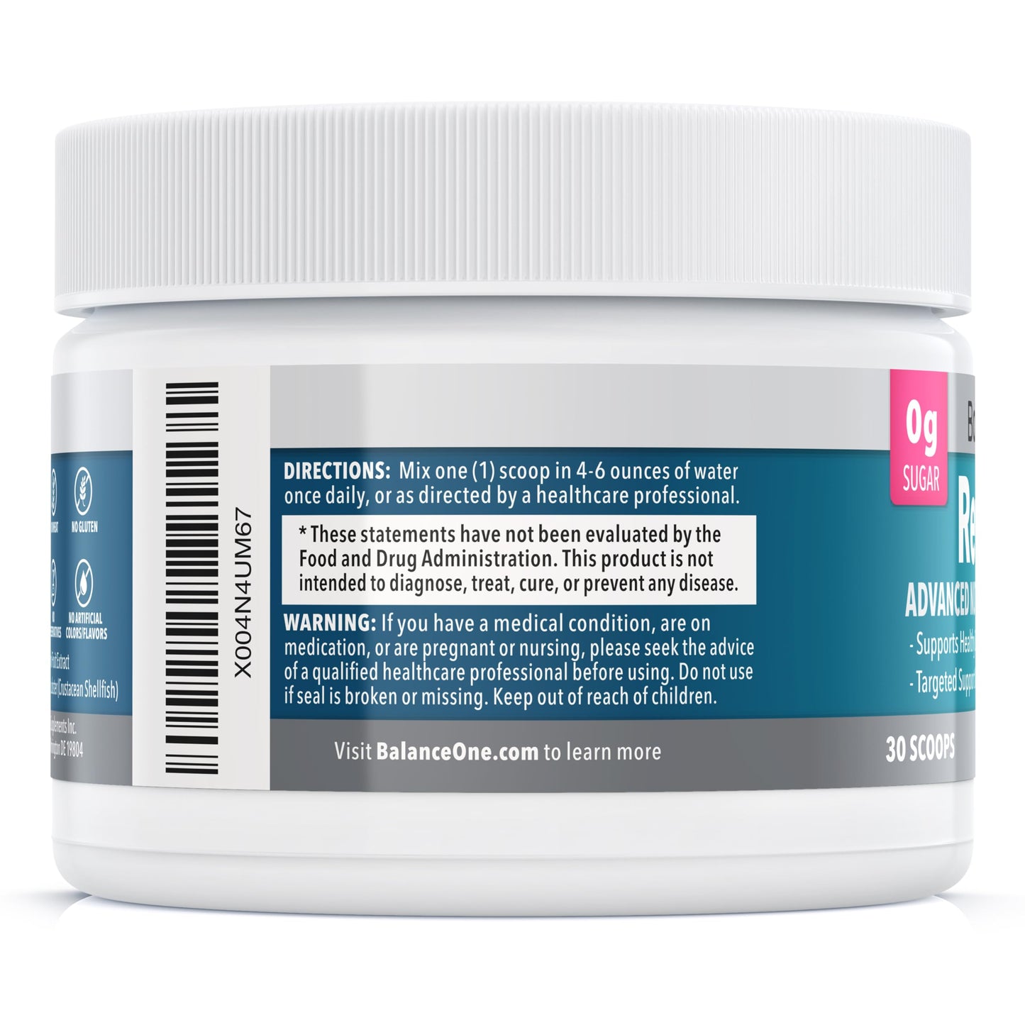 Balance ONE L-Glutamine Powder & Zinc Carnosine Supplement – Leaky Gut Repair Formula with Slippery Elm, DGL Licorice, Marshmallow & Aloe Vera