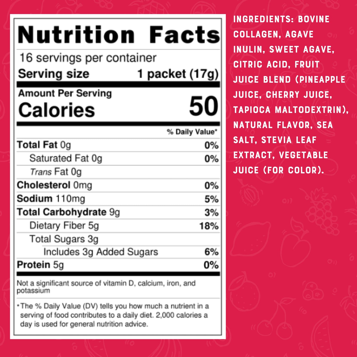 Bare Bones Fruit Punch Fruit Collagen Peptides Powder Drink Mix Packets | 5g Protein | Naturally Sweetened | Light & Flavorful | Gluten-Free On-the-Go Stick
