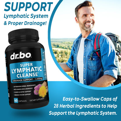 Lymphatic Drainage Supplements Pills - Lymphatic Support Total Herbal Cleanse Products Echinacea, Ginger, Dandelion, Red Root & Red Clover Supplement