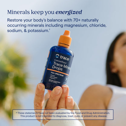 Trace Minerals ConcenTrace Trace Mineral Drops | Supports Energy, Digestion, Bone Health & Hydration, 70+ Ionic w/Magnesium, Chloride & Potassium