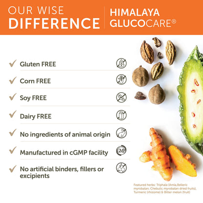 Himalaya GlucoCare – Herbal Glucose Metabolism & Pancreatic Support with Bitter Melon, Gymnema, Triphala & Turmeric – Natural Blood Sugar Support