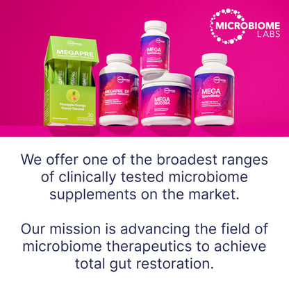 Microbiome Labs MegaPre Prebiotic Fiber Powder for Women, Men & Kids - Pre-Dosed Prebiotic Fiber Supplement Powder with Clinically Tested Oligosaccharides