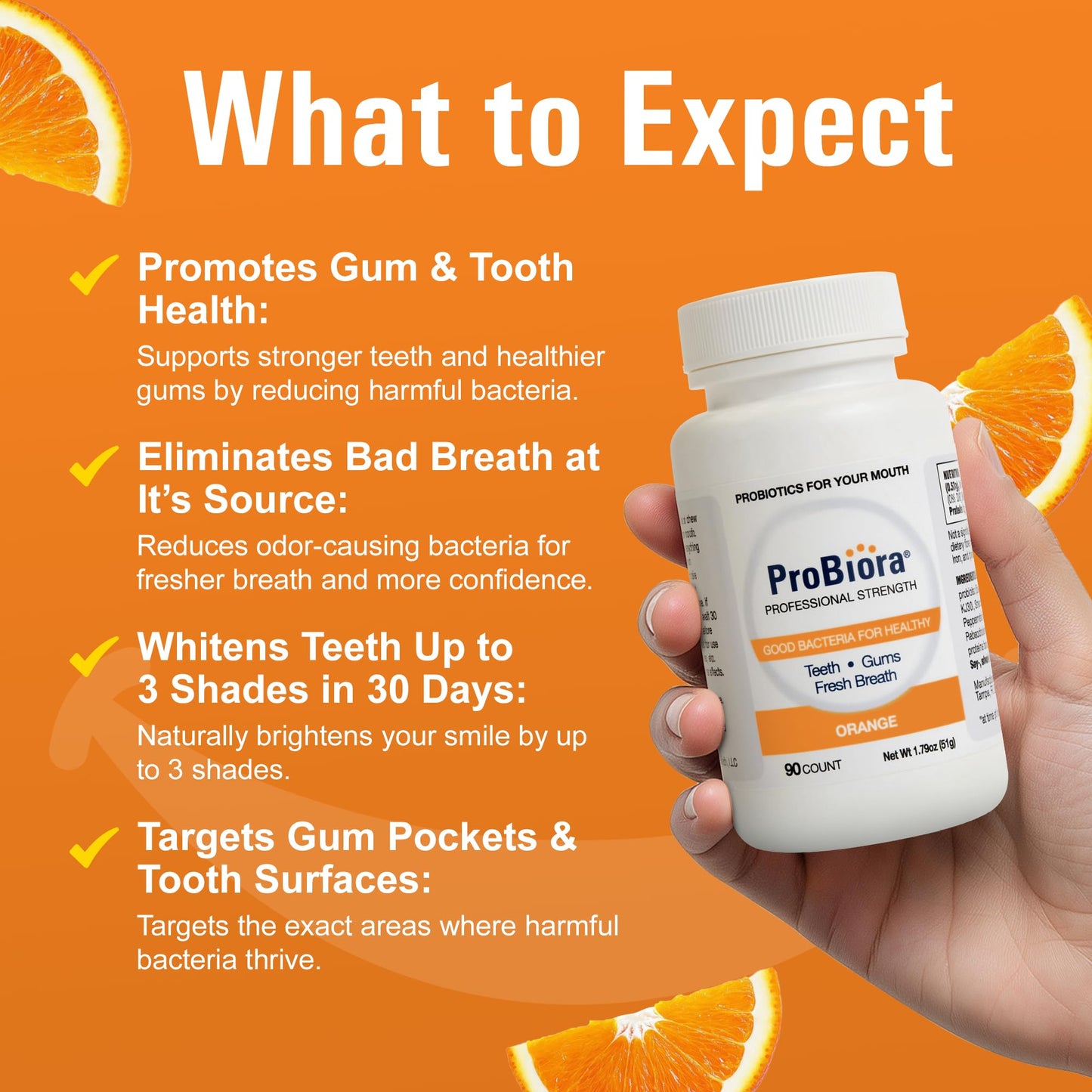 ProBiora Professional Strength Oral Probiotics for Teeth and Gums | Dental Probiotic for Oral Health | Bad Breath Treatment for Adults | Tooth Whitening