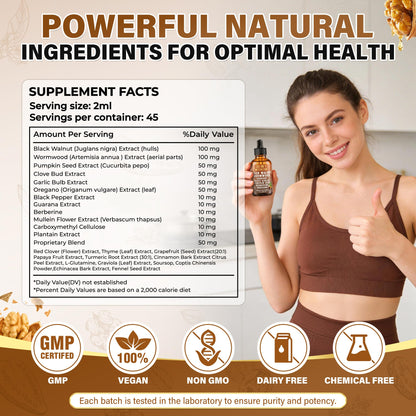 Royavita 25-in-1 Liposomal Wormwood Black Walnut Clove Parasite Cleanse with Clove, Garlic, Pumpkin Seed, Oregano & Berberine – 98% Absorption for Superior
