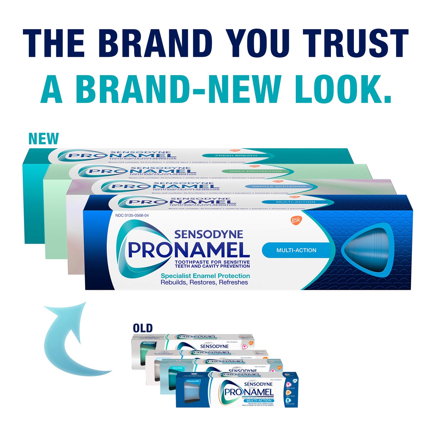Sensodyne Pronamel Fresh Breath Enamel Toothpaste for Sensitive Teeth and Cavity Protection, Fresh Wave - 4 oz (4 Pack)