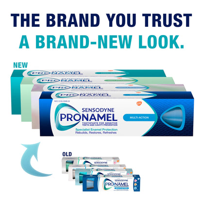 Sensodyne Pronamel Fresh Breath Enamel Toothpaste for Sensitive Teeth and Cavity Protection, Fresh Wave - 4 oz (4 Pack)