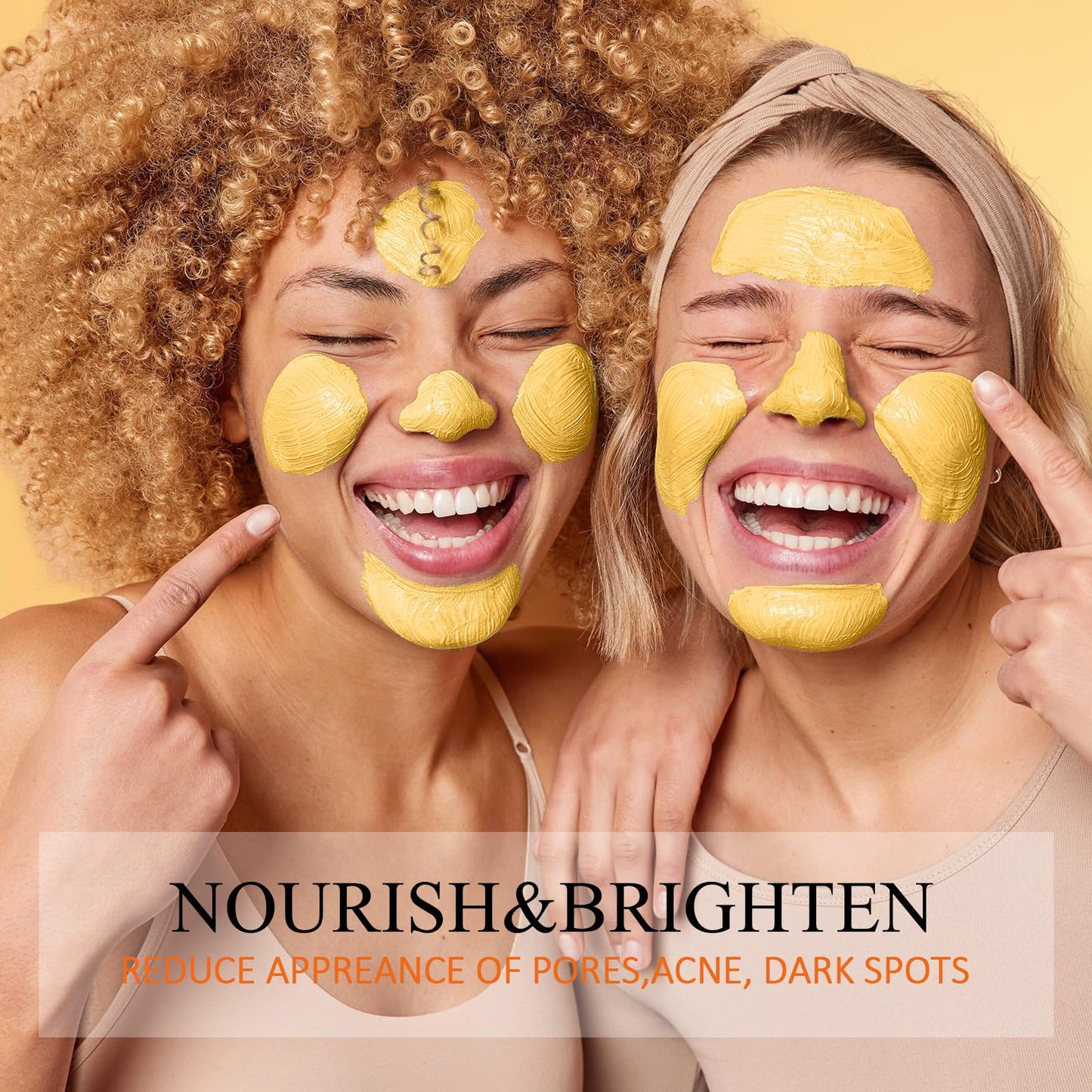 SHVYOG Turmeric Vitamin C Clay Mask with Kaolin Clay for Dull & Blemish-Prone Skin, Deep Cleansing Facial Mask, Face Masks Skincare for Controlling Oil