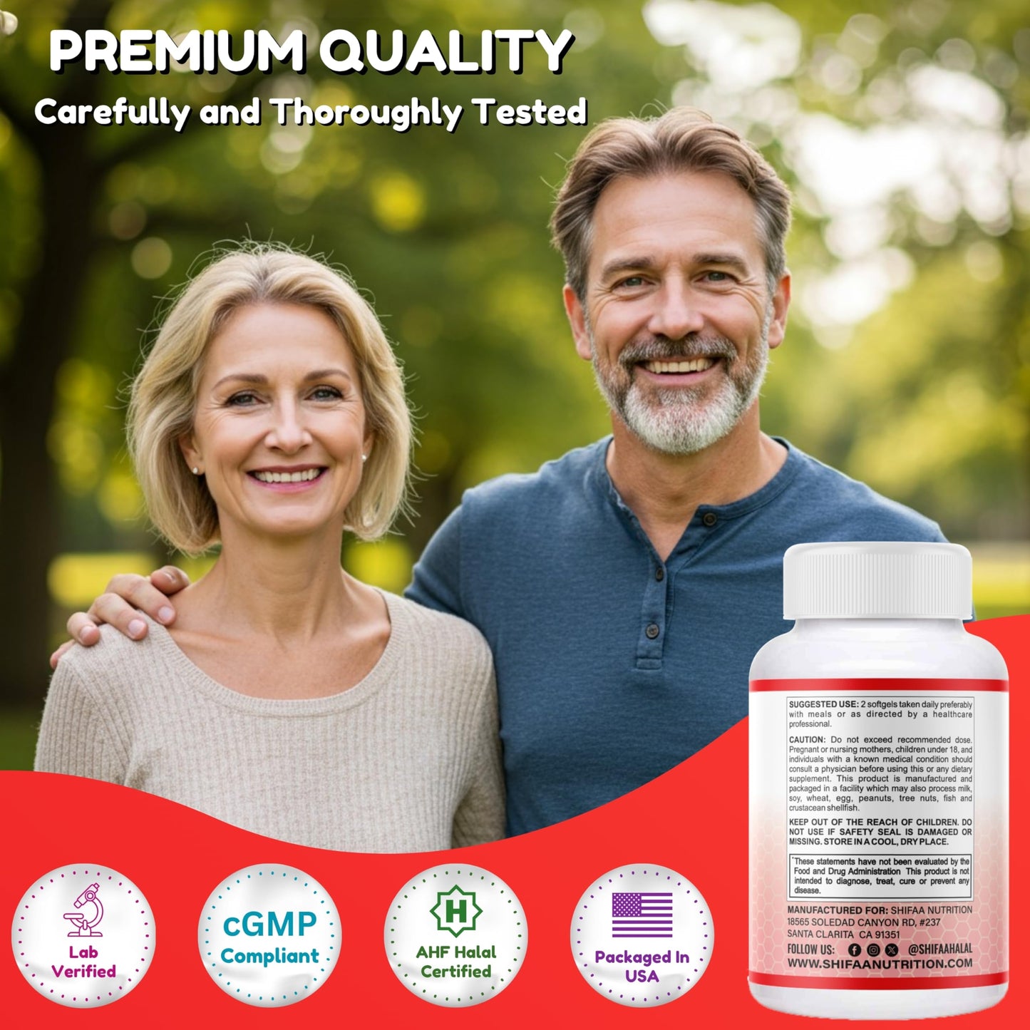 Halal Omega 3 Fish Oil 2000mg - 60 Servings, 120 Softgels. Wild Caught, Purified, Keto Friendly, Non-GMO & Gluten-Free. Brain, Heart & Cardiovascular Support.