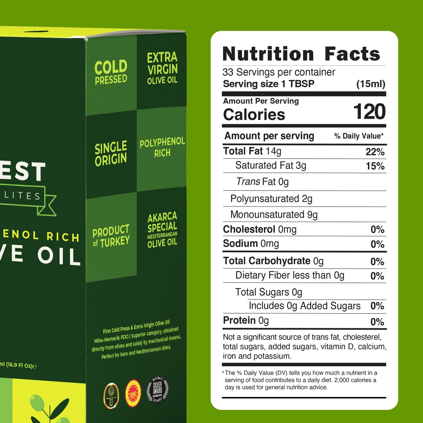 Polyphenol Rich Olive Oil Extra Virgin by Zest Delites, Up To 770 mg/kg High Polyphenol Olive Oil, Cold Pressed EVOO, Heart & Immunity Support, Single Origin