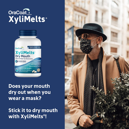Oracoat XyliMelts for Dry Mouth Night Time or Day - Moisturizing Dry Mouth Adhering Discs, Sugar Free with Xylitol, 100 Count,