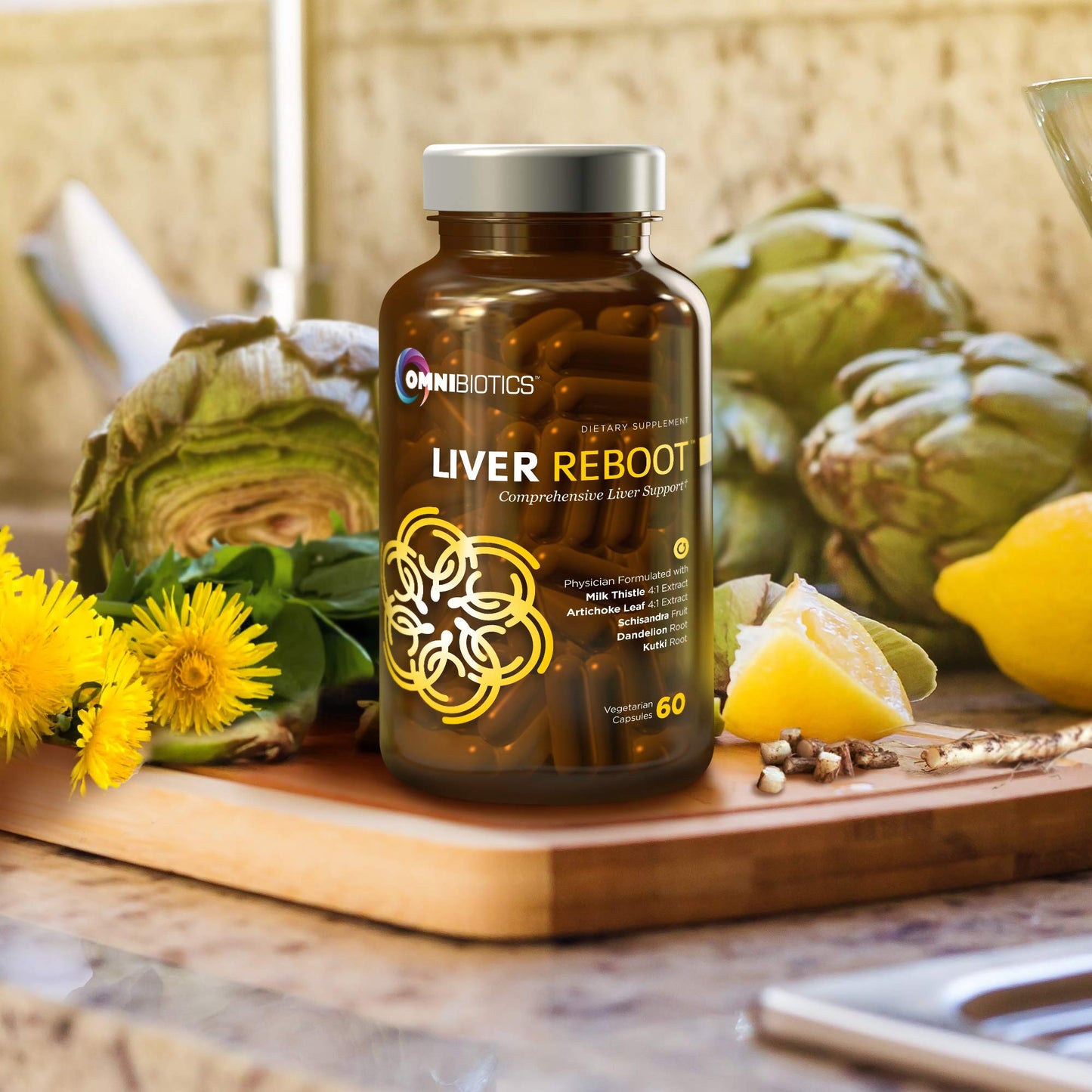 OmniBiotics Liver Cleanse Detox & Repair Supplement – Milk Thistle, Dandelion Root, Alpha Lipoic Acid, Artichoke Extract,