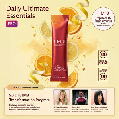 IM8 Daily Ultimate Essentials All-in-One Multivitamin Supplement, 92 Nutrient Rich Ingredients CoQ10, Probiotics, Vitamins, Greens, Gluten Free, Vegan