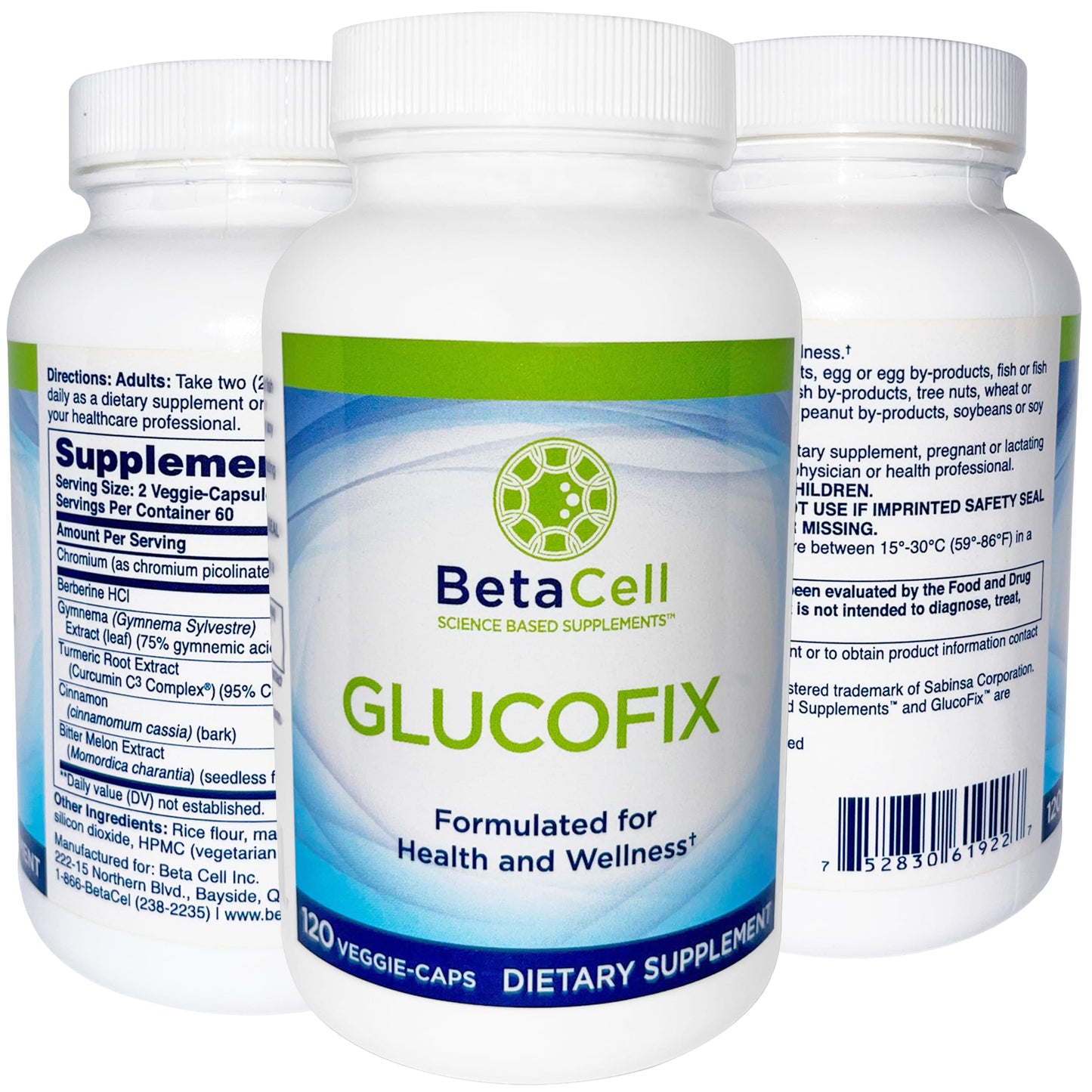 BETACELL Glucofix - Supplement - Herbal Supplement with Cinnamon, Gymnema, , Bitter Melon, and Turmeric - 120 Capsules