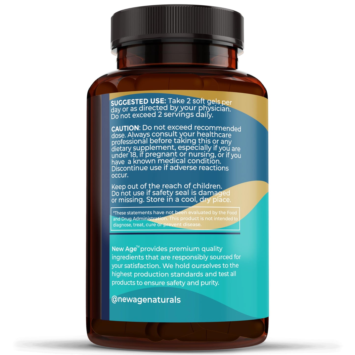 NEW AGE Omega 3 Fish Oil Supplement - Non GMO - EPA, DHA Fatty Acids Gluten Free (270 Softgels (Pack of 3))