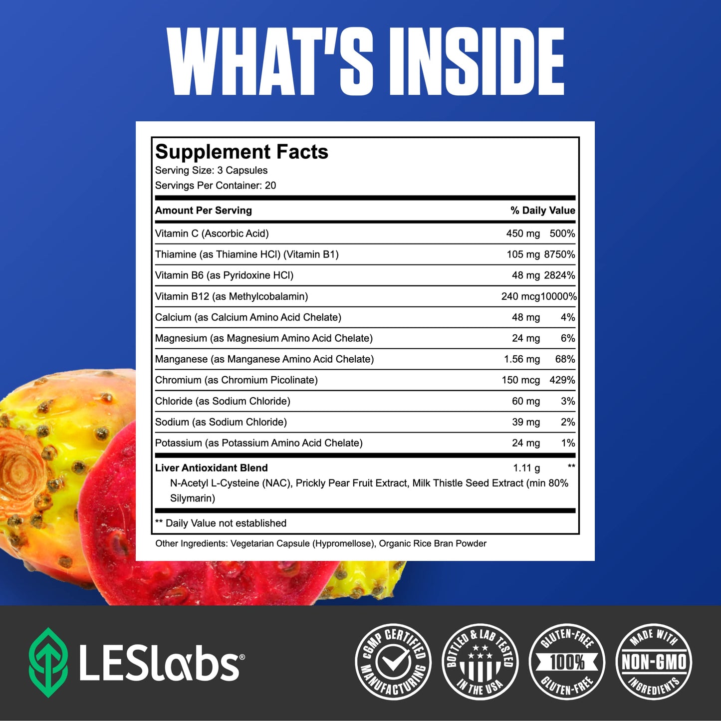 LES Labs DeToxx – Better Mornings & Recovery, Liver Support, Electrolyte Replenishment & Glutathione Support – Prickly Pear, Milk Thistle & NAC
