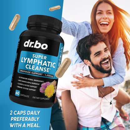 Lymphatic Drainage Supplements Pills - Lymphatic Support Total Herbal Cleanse Products Echinacea, Ginger, Dandelion, Red Root & Red Clover Supplement