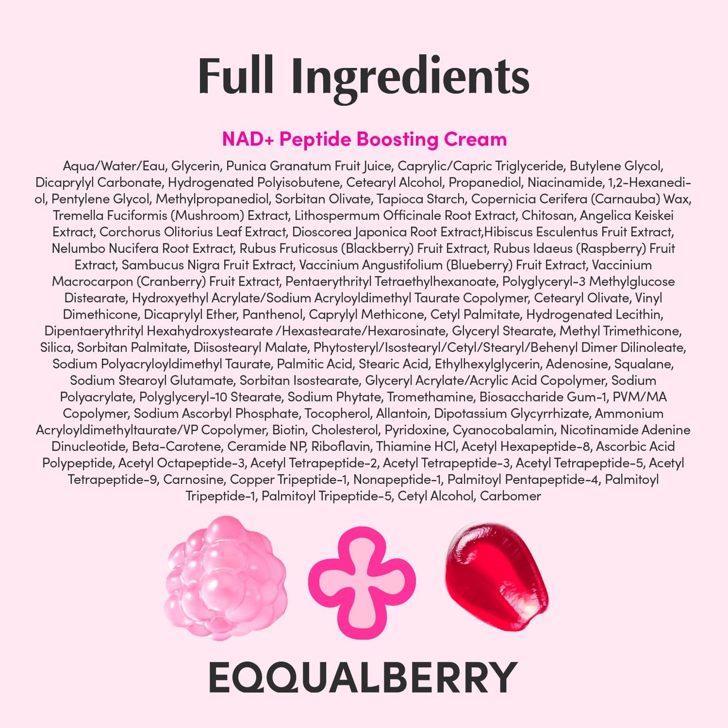 EQQUALBERRY NAD+ Peptide Boosting Cream Double Pack | NAD+ 5% & 13 Peptides Anti-Aging Korean Skincare Face & Body Cream | Firming & Lifting Pink Neck Cream