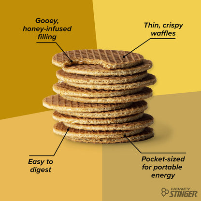 Honey Stinger Organic Honey Waffle, Energy Stroopwafel for Exercise, Endurance and Performance, Sports Nutrition for Home & Gym,