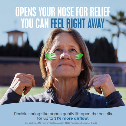 Breathe Right Nasal Strips, Extra Strength Tan Nose Strips, Drug-Free Nasal Congestion Relief for Better Breathing, Help Relieve Snoring,