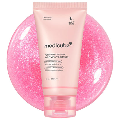 medicube Wrapping Mask PDRN Caffeine Overnight Peel Off Facial Mask | Firming, Depuffing & Hydration | Caffeine, Collagen For Refined, Glass Skin & Face Contour