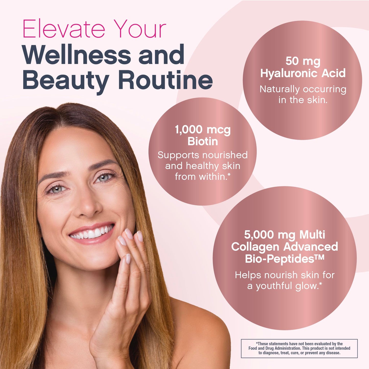NeoCell Multi Collagen Peptides Liquid | 6 Vials | with Hyaluronic Acid and Biotin | Advanced Formula | Complex Beauty Supplement | Hair, Skin, and Nails
