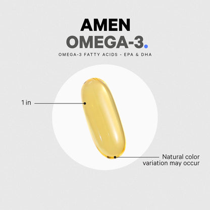 Amen Omega-3 Supplement - 1500mg High-Potency Daily Omega 3 - EPA and DHA Fatty Acids Fish Oil - 45-Day Supply - Fatty Acid Supplements - Fish Oil Pills