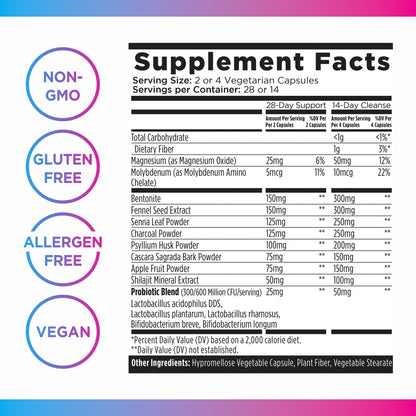 Livingood Daily Colon Cleanse, 56 Vegetarian Capsules - Gut Detox Cleanse Pills & Constipation Relief for Women & Men - Supports Healthy Digestion - Allergen-Free,