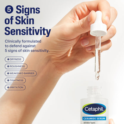 Cetaphil Ceramide Serum, Hydrates and Restores Skin Barrier, Formulated with Ceramides & Centella Asiatica, Designed for Sensitive Skin,