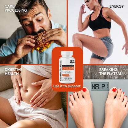 Youth & Tonic Balanced Detox Pills as Complete Gut Cleanse & Carb Matrix Support with ACV, Glucomannan, Chromium for Body Detoxing & Digestive Health, Supplement for Men & Women, Third-Party Tested