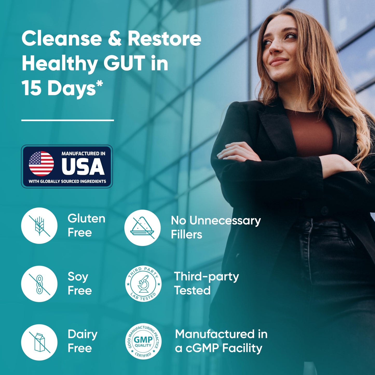 Sandhu's 15 Day Gut Cleanse Colon Detox for Women & Men| Supports Colon Cleansing & Digestive Health| Senna, Cascara Sagrada, Psyllium Husk & Probiotics