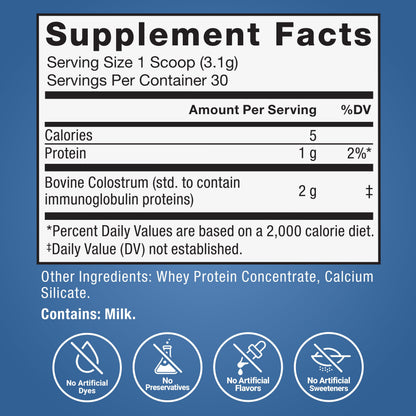 Force Factor Awesome Colostrum to Support Gut Health, Immune Function, Recovery, & More, Bovine Colostrum Supplement, Pasture-Raised, Grass Fed