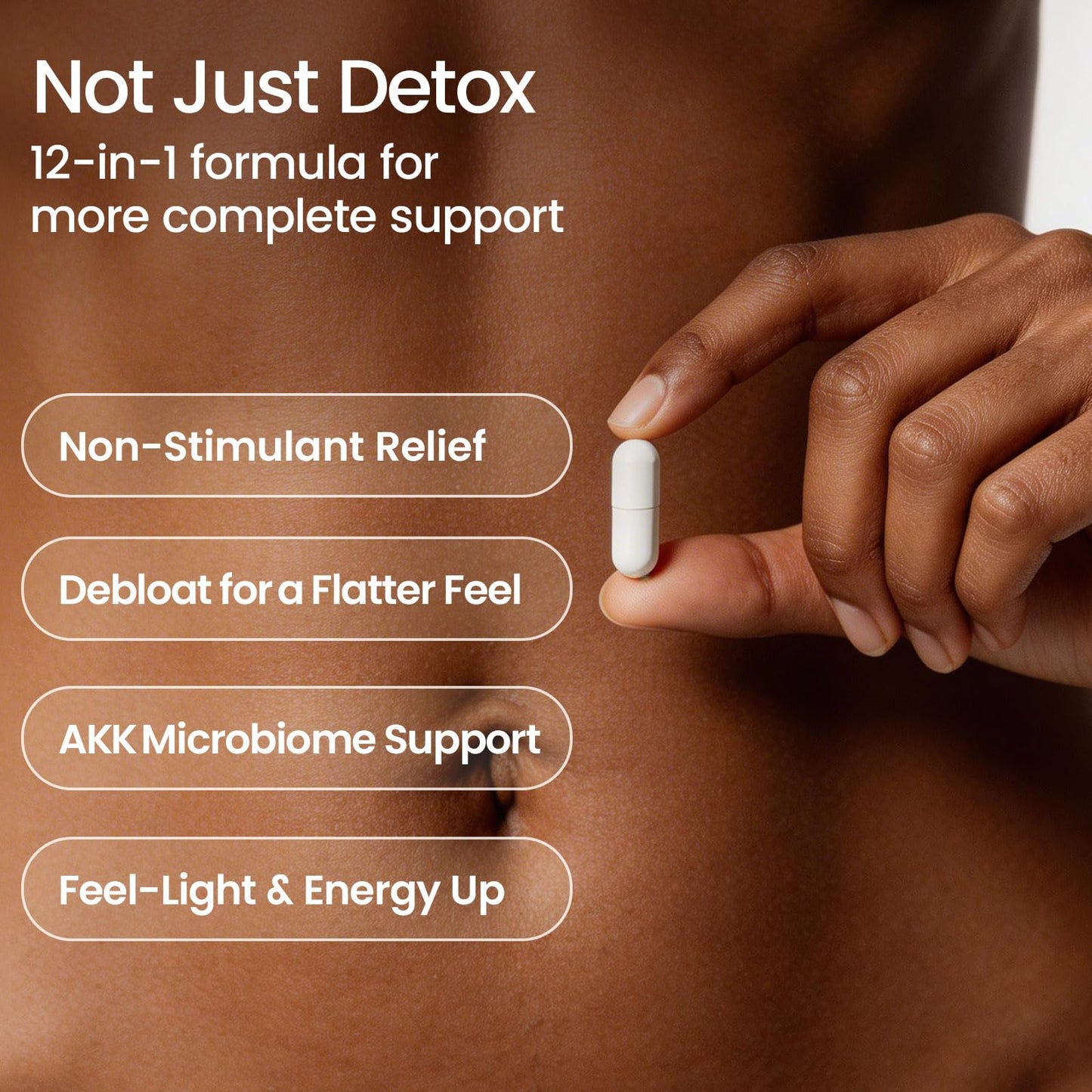 U+FITJOURNEY Mild Detox 12-in-1 Senna-Free Gut & Colon Cleanse - Non-Stimulant Overnight Constipation Relief & Debloat for Women & Men with Prebiotic