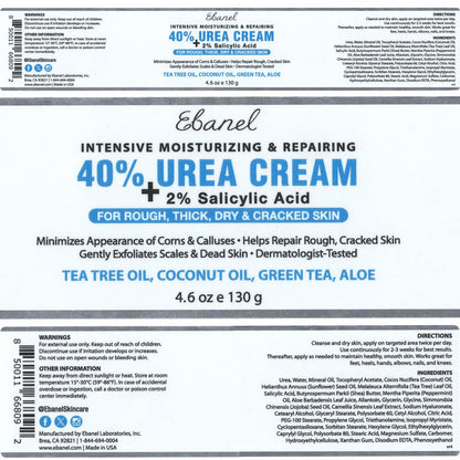 Ebanel Bundle of 40% Urea Cream 3-Pack and Callus Remover Gel