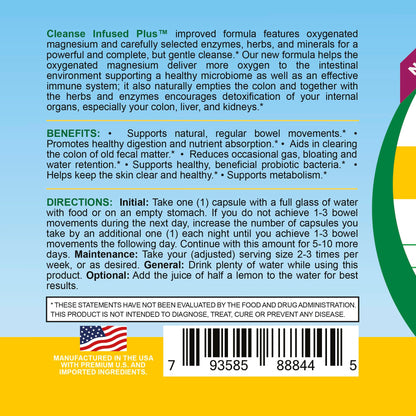 Life Infused Cleanse Infused Plus Digestive Support Supplement – Oxygenated Magnesium with Enzymes & Herbs, Supports Digestive