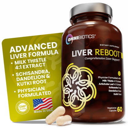 OmniBiotics Liver Cleanse Detox & Repair Supplement – Milk Thistle, Dandelion Root, Alpha Lipoic Acid, Artichoke Extract,
