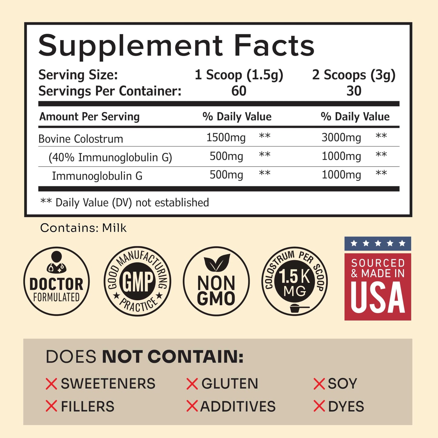 Premium Colostrum Supplement Highest IgG for Gut Health, Immune Support & Recovery Superfood, Anti-Age - Pure Grass-Fed Bovine Colostrum Powder
