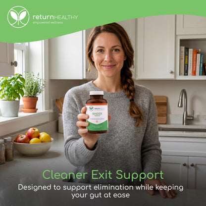 Binder Blend - Toxin Binder Supplement, Detox Capsules for a Healthy Gut - 180 Capsules - 90 Servings - 960mg Activated Charcoal
