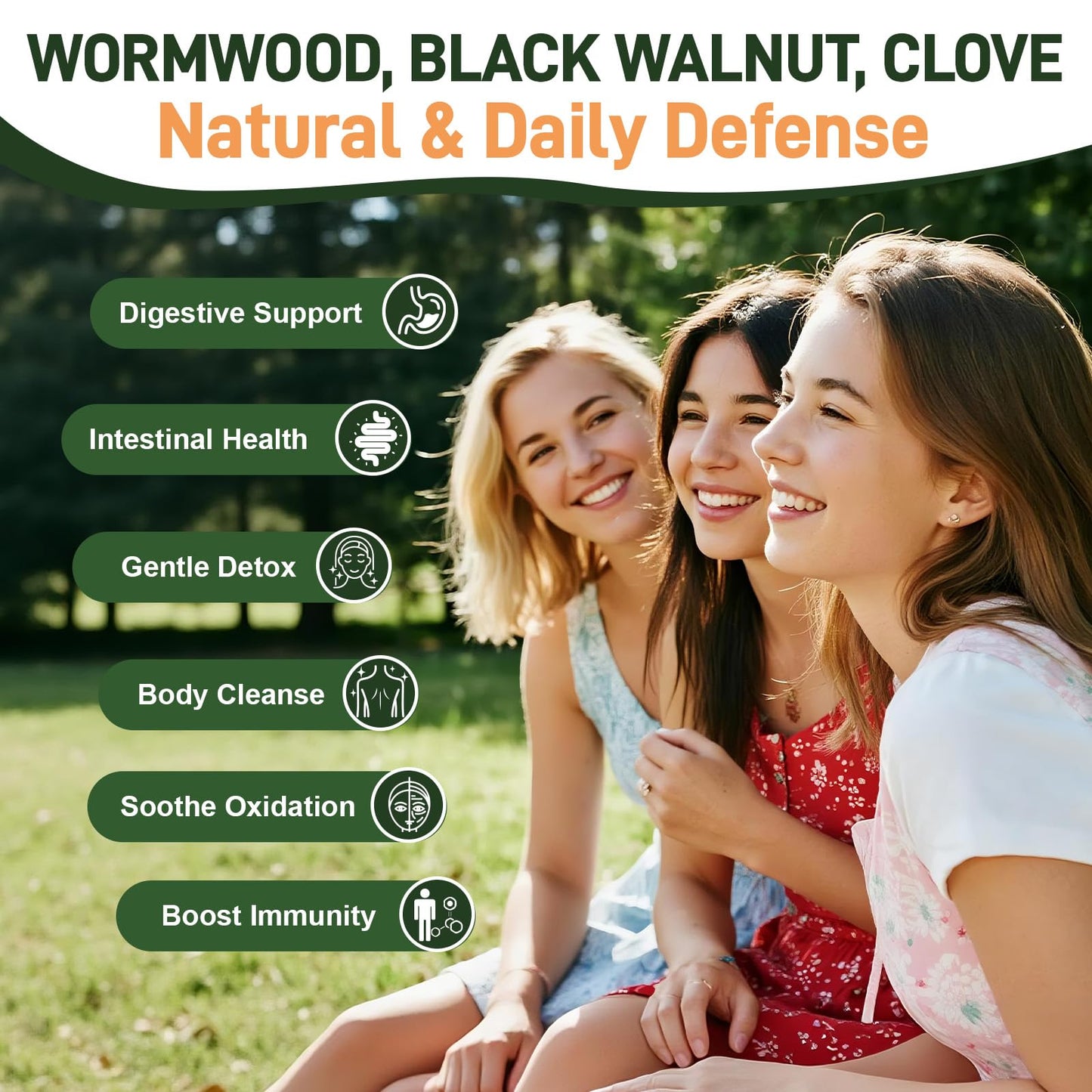 GrthNutr Black Walnut Wormwood Clove Tinture Cleanse for Humans - Gut Detox & Intestinal Health Digestive Support with Pumpkin, Oregano, Garlic Bulb