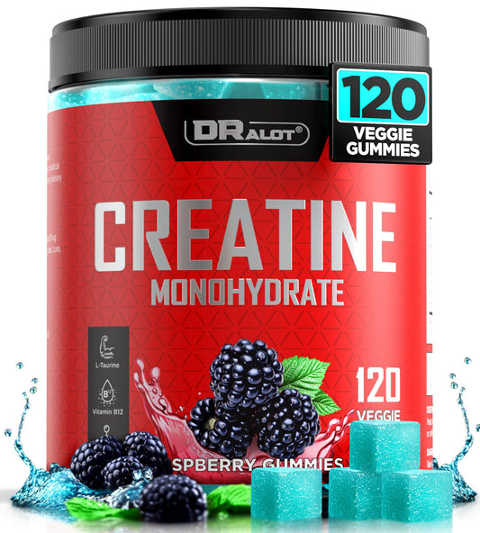 Dralot 99.99% Creatine Monohydrate Gummies More 15% Strength, 5X Energy & Muscle Support Pre-Workout Complex Creatine for Women & Men with 5000mg Creatine