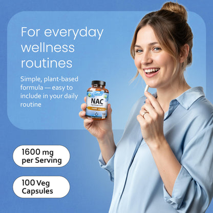 NaturaLife Labs N-Acetyl-L-Cysteine (NAC) 1600 mg – 100 Capsules, Non-GMO & Gluten-Free (2 Pack) (2)