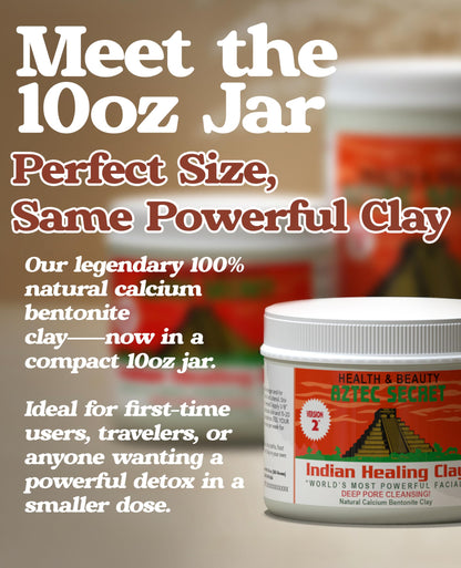 Aztec Secret - Indian Healing Clay 10oz Jar - Deep Pore Cleansing Facial & Body Mask – The Original 100% Natural Calcium Bentonite Clay