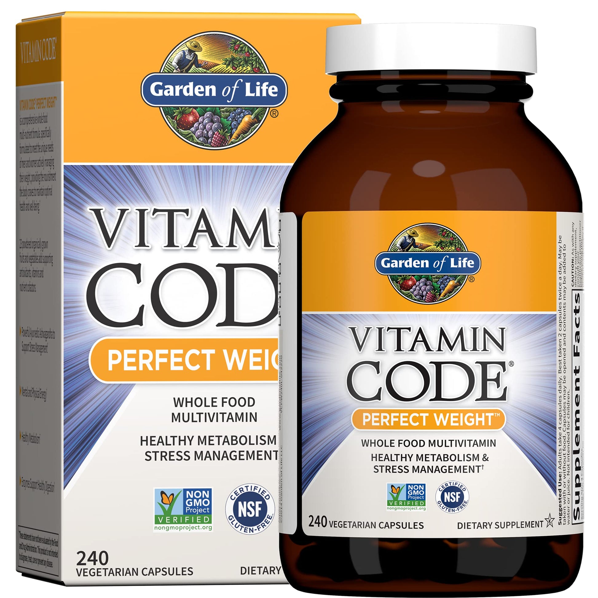 Garden of Life Vitamin Code Perfect Weight supplement bottle and packaging on a white background