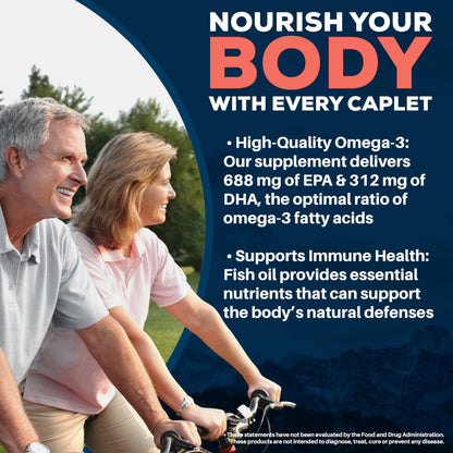 Ayush Herbs High Omega 3 - Omega 3 Fish Oil, 1000mg Per Capsule, EPA & DHA Fish Oil Supplement for Women & Men,