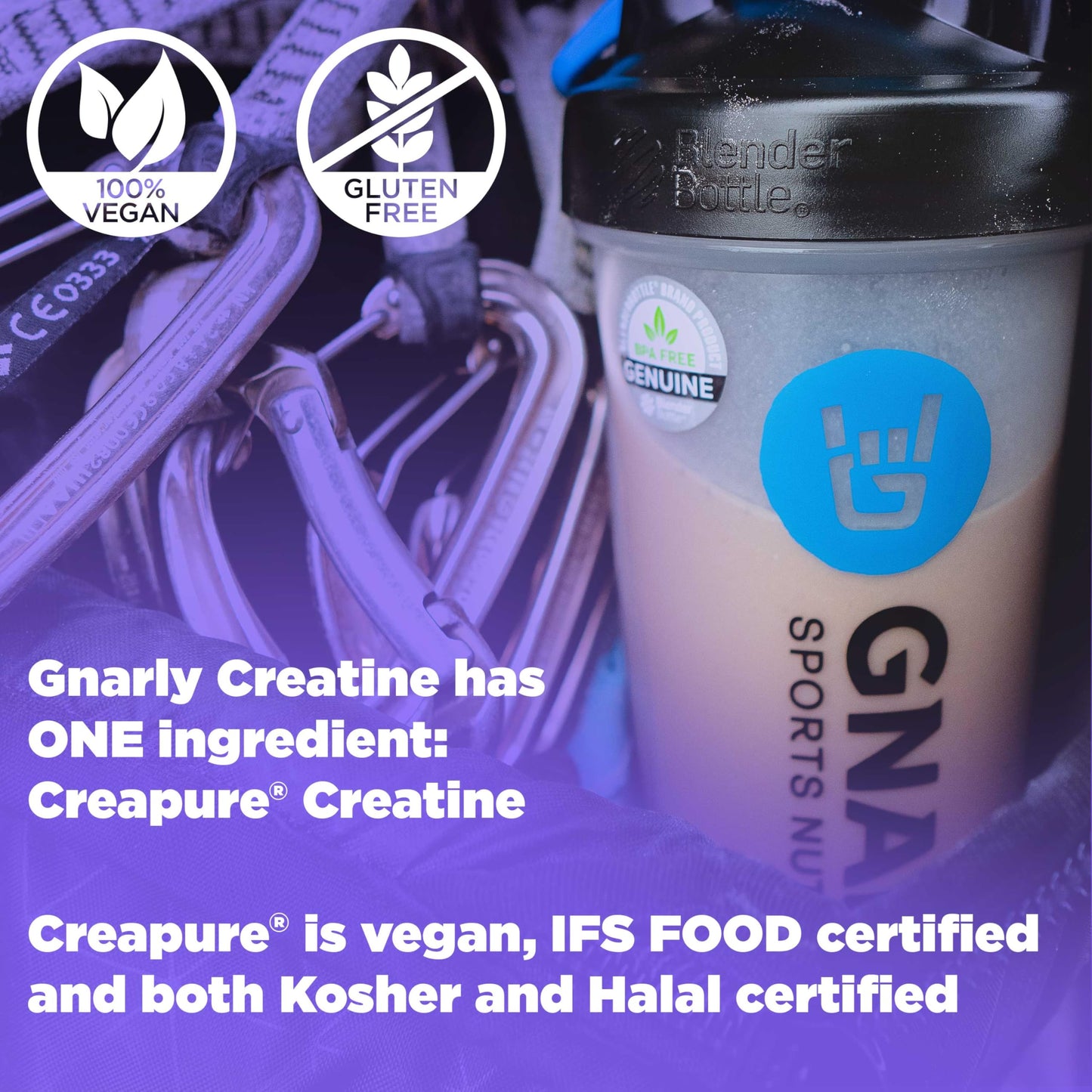 Gnarly Nutrition Creatine Powder – Creapure, Vegan Creatine Supplement – NSF Sport Certified, Optimized Recovery – Sports Nutrition
